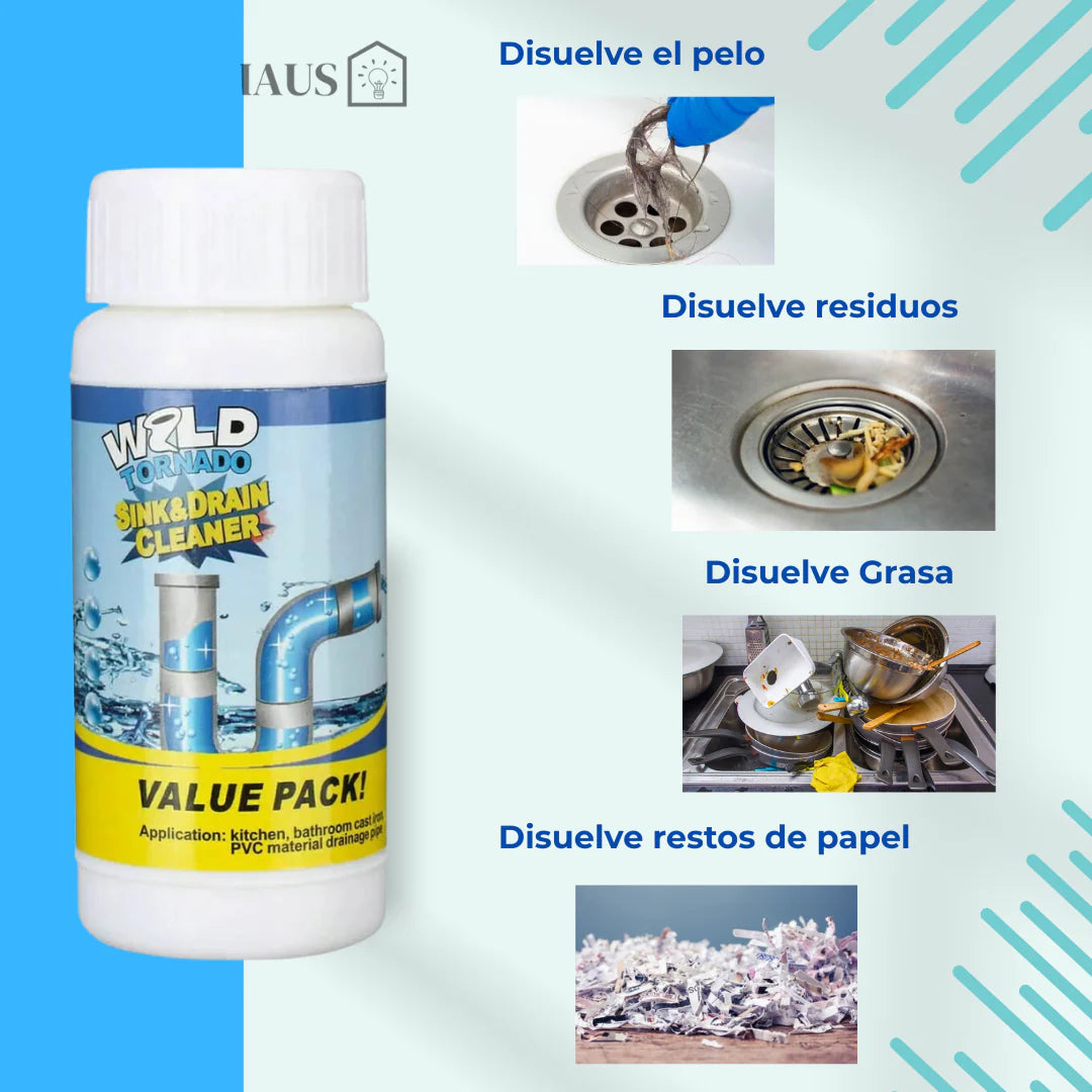 Pack Duo x2 Polvo Limpiador De Drenaje - Destapador potente de tuberías
