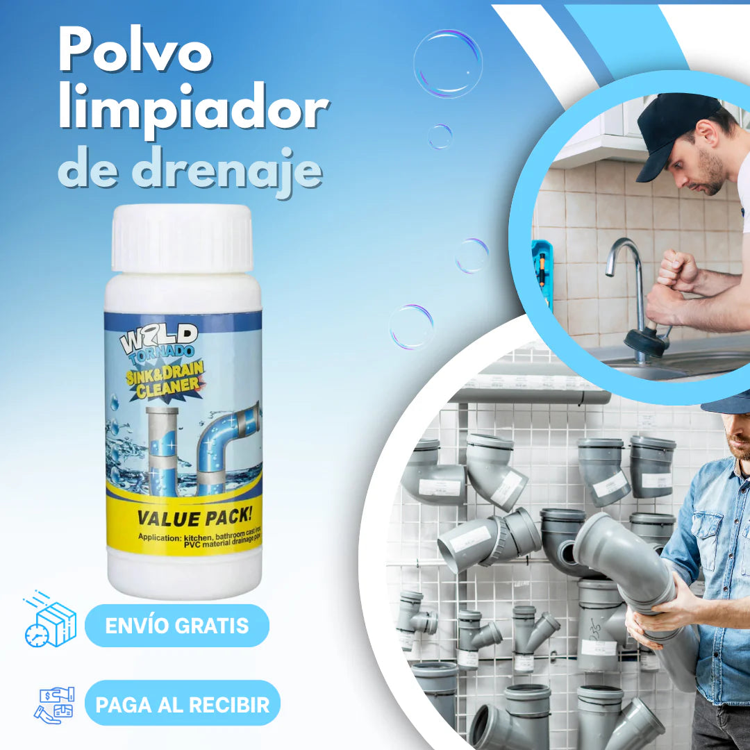 Pack Duo x2 Polvo Limpiador De Drenaje - Destapador potente de tuberías