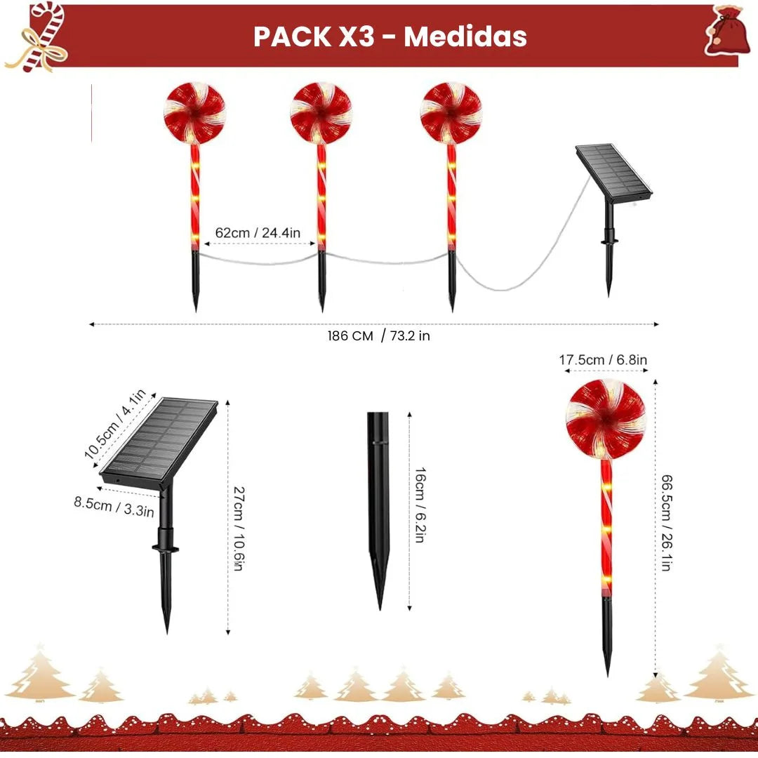 Luces solares de Navidad - Pack X3