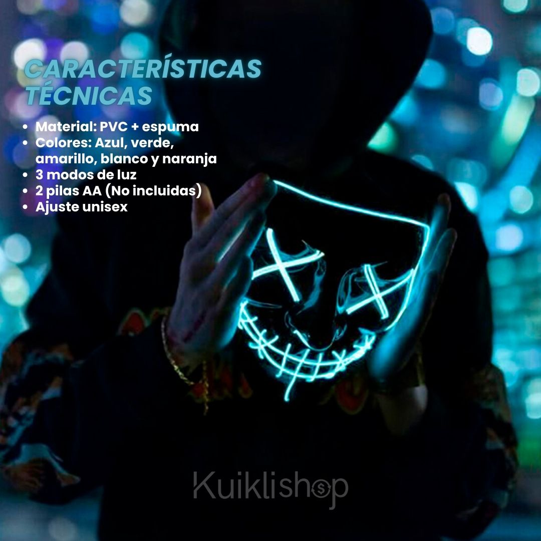 Mascara LED Disfraz HALOWEEN® 🎃👻 Pack Especial: 2 Máscaras LED con 36% de Descuento 🎁Solo Disponible Aquí 👇