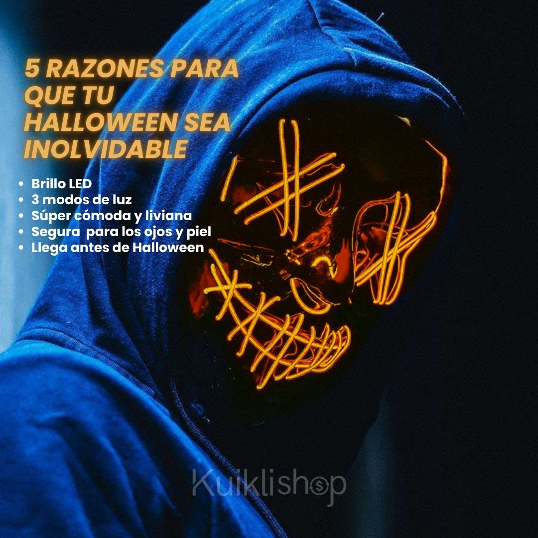 Mascara LED Disfraz HALOWEEN® 🎃👻 Pack Especial: 2 Máscaras LED con 36% de Descuento 🎁Solo Disponible Aquí 👇