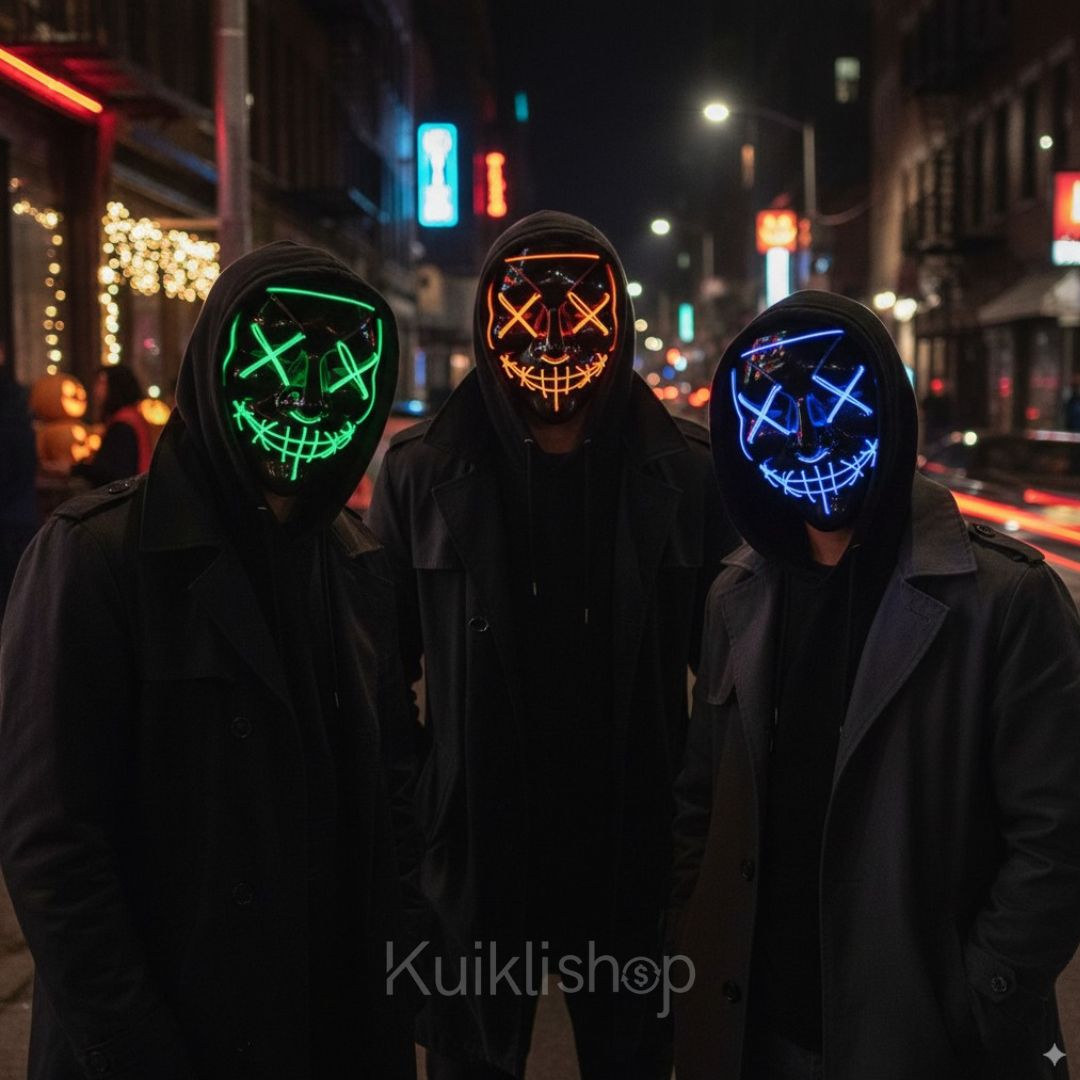 Mascara LED Disfraz HALOWEEN® 🎃👻 Pack Especial: 2 Máscaras LED con 36% de Descuento 🎁Solo Disponible Aquí 👇