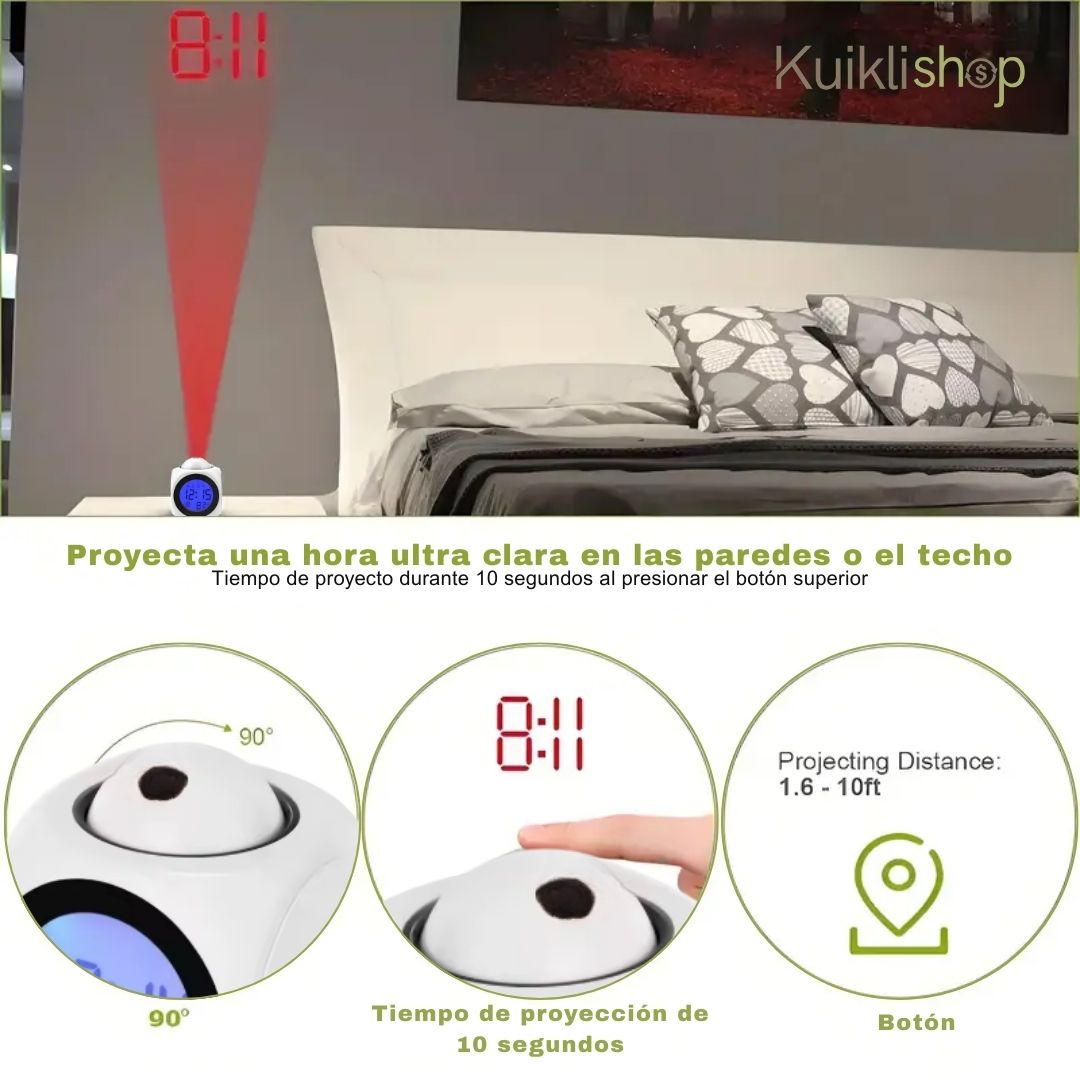 Reloj Despertador con Proyección LED® - 🎁50% off 🎁