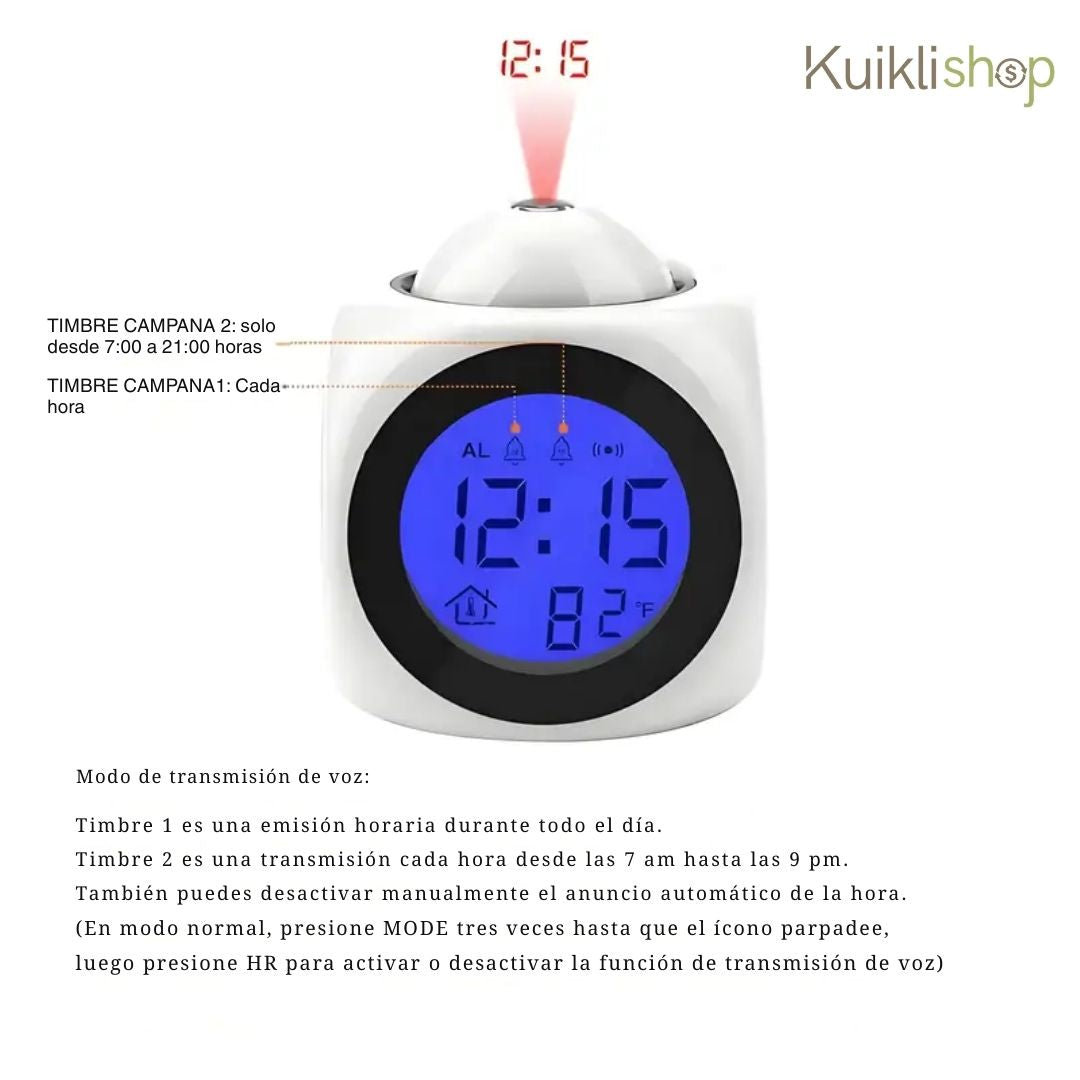Reloj Despertador con Proyección LED® - 🎁50% off 🎁