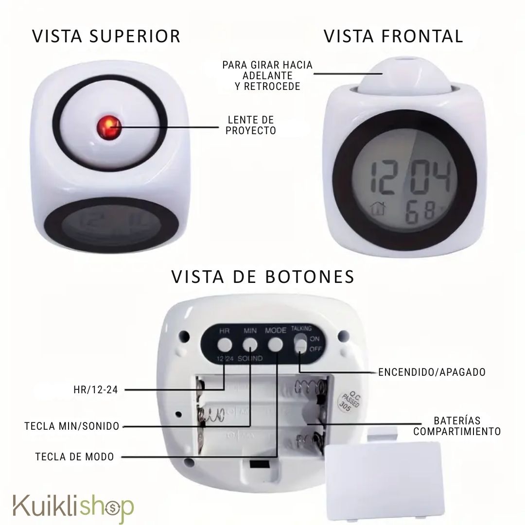 Reloj Despertador con Proyección LED® - 🎁50% off 🎁