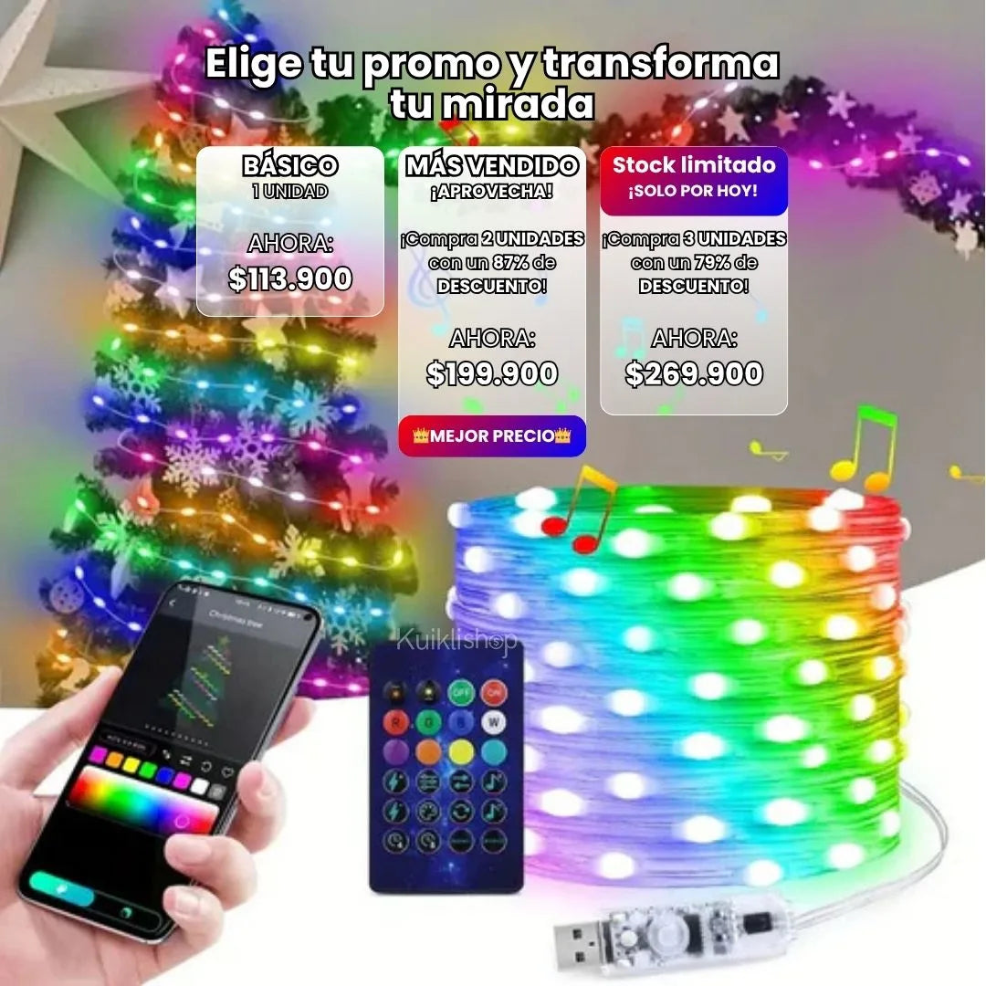 Luces Navideñas Premium LED RGB 10m Bluetooth®