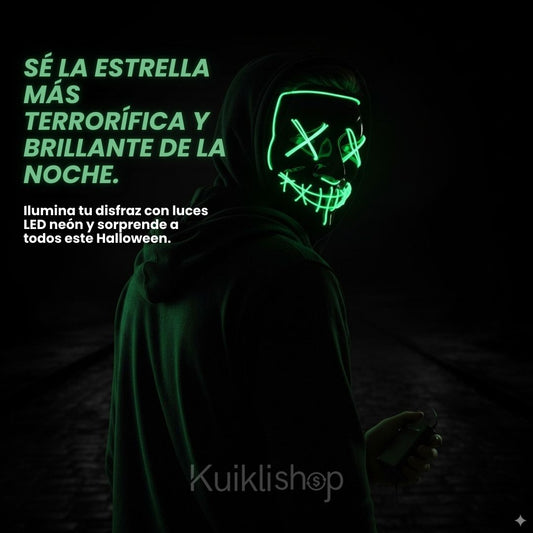 Mascara LED Disfraz HALOWEEN® 🎃👻 Pack Especial: 2 Máscaras LED con 36% de Descuento 🎁Solo Disponible Aquí 👇